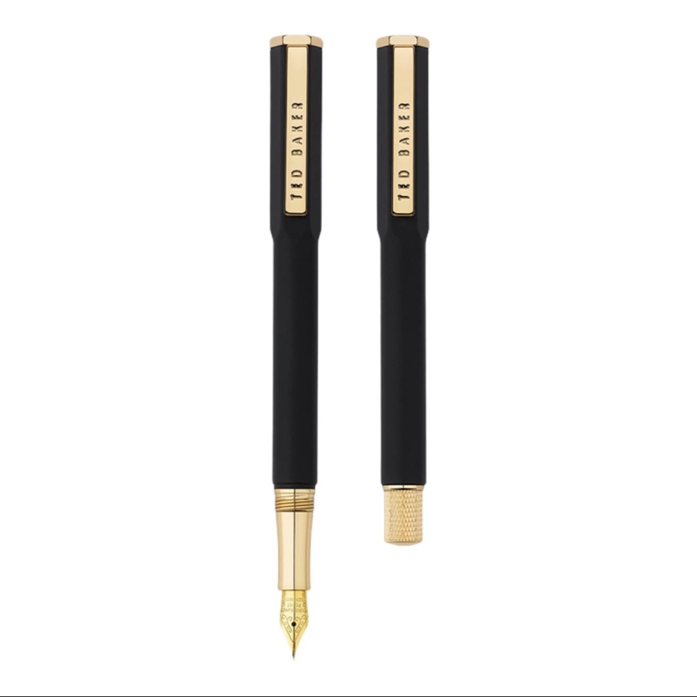Ted Baker London Pitch Black Onyx Fountain Pen